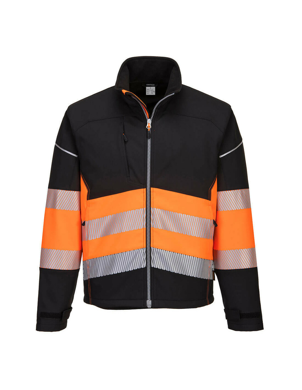 Veste softshell pw3 haute visibilité classe 1 couleur : noir/orange taille s - portwest