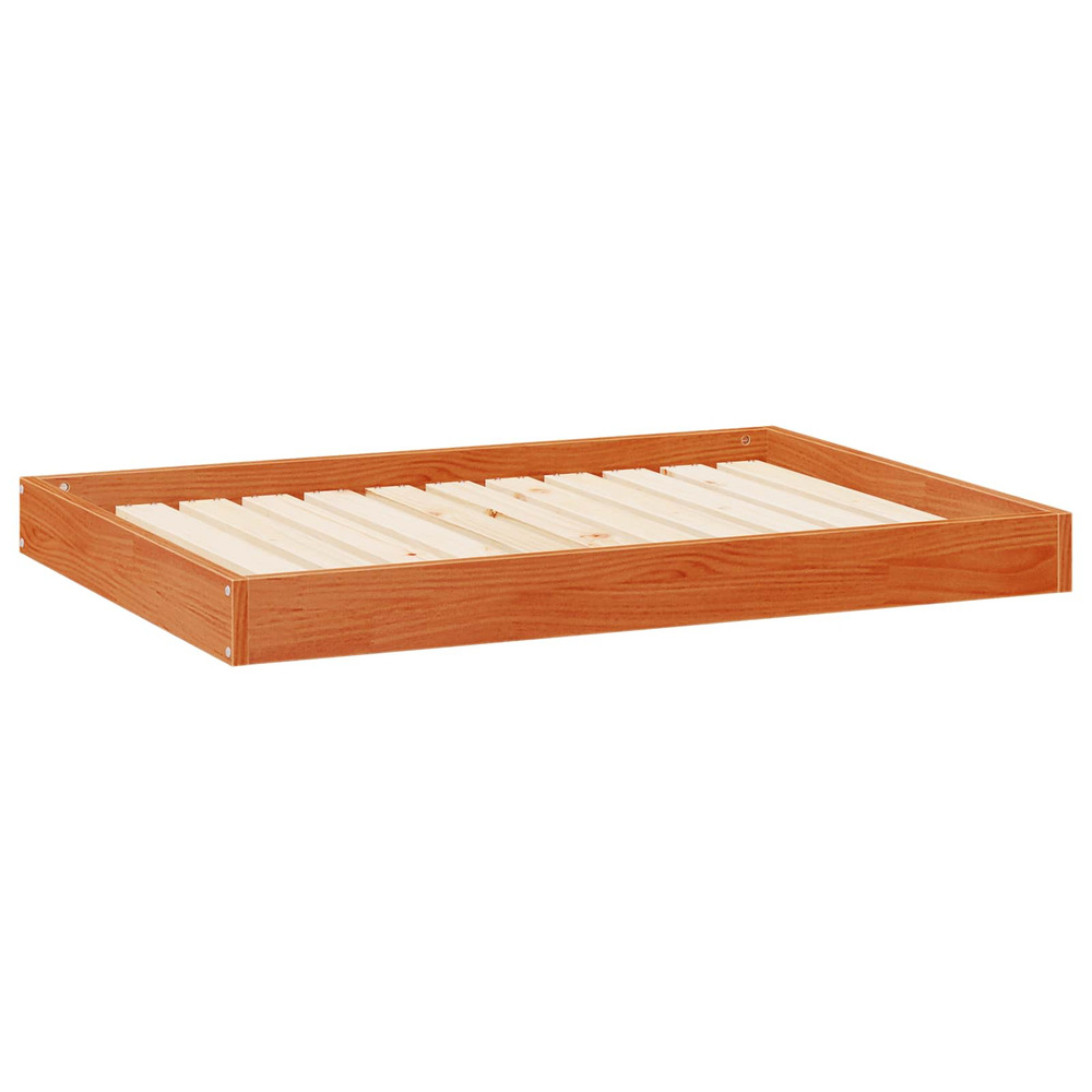 Lit pour chien cire marron 101,5 x 74 x 9 cm bois de pin massif