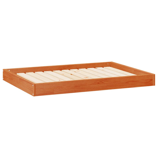 Lit pour chien cire marron 101,5 x 74 x 9 cm bois de pin massif