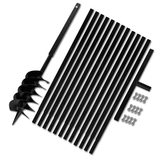 Bêche et tarière manuelle 150 mm avec rallonge 13 m acier