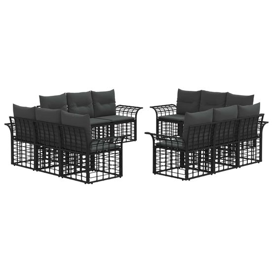Ensemble de canapés d'extérieur 12 pc noir et gris foncé