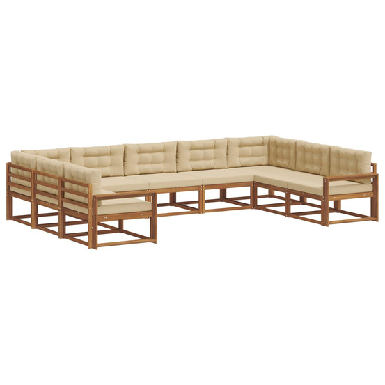 Ensemble de canapés d'extérieur 9 pcs naturel et beige