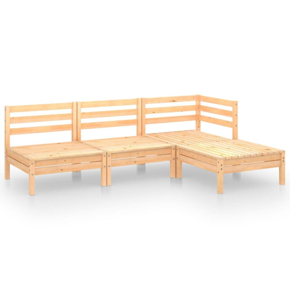 Salon de jardin 4 pcs bois de pin massif