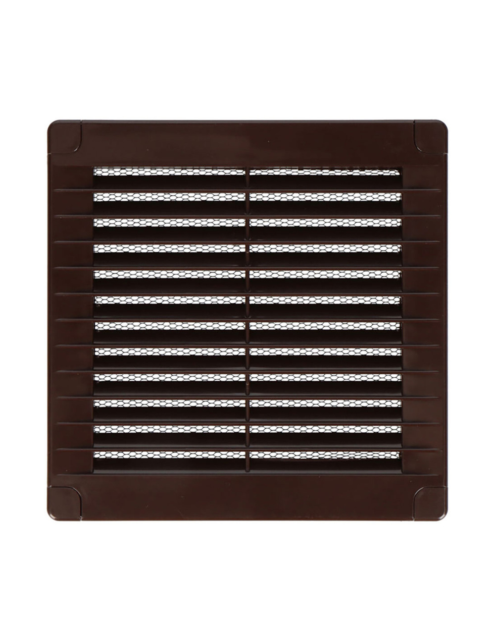 Grille d'aération carrée avec bouchons 150x150x7mm abs marron