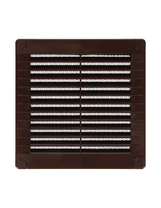 Grille d'aération carrée avec bouchons 150x150x7mm abs marron