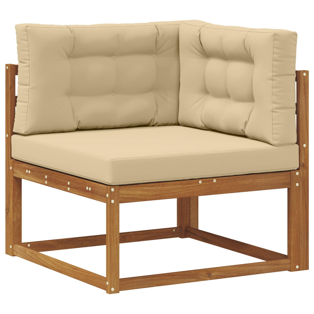 Canapé d'angle extérieur bois d'acacia massif naturel