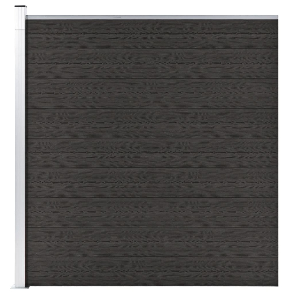 Panneau de clôture wpc 175x186 cm noir