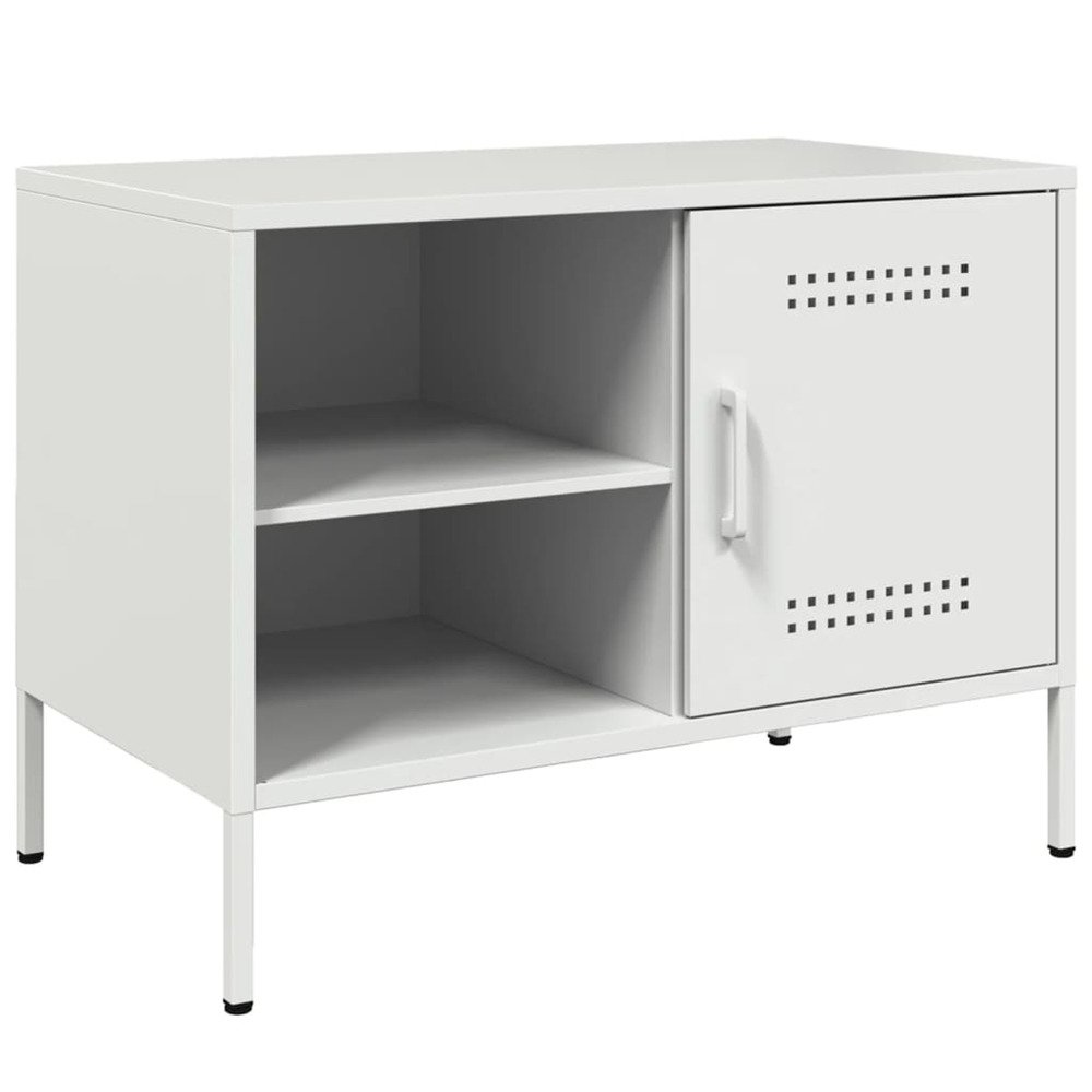 Meuble tv blanc 68x39x50,5 cm acier