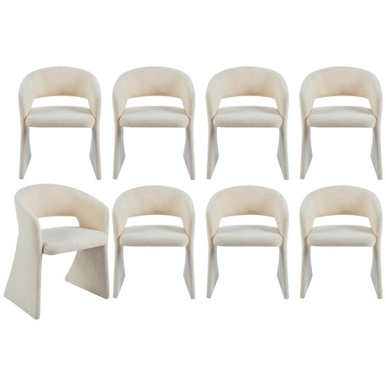 Lot de 8 chaises tissu bouclette