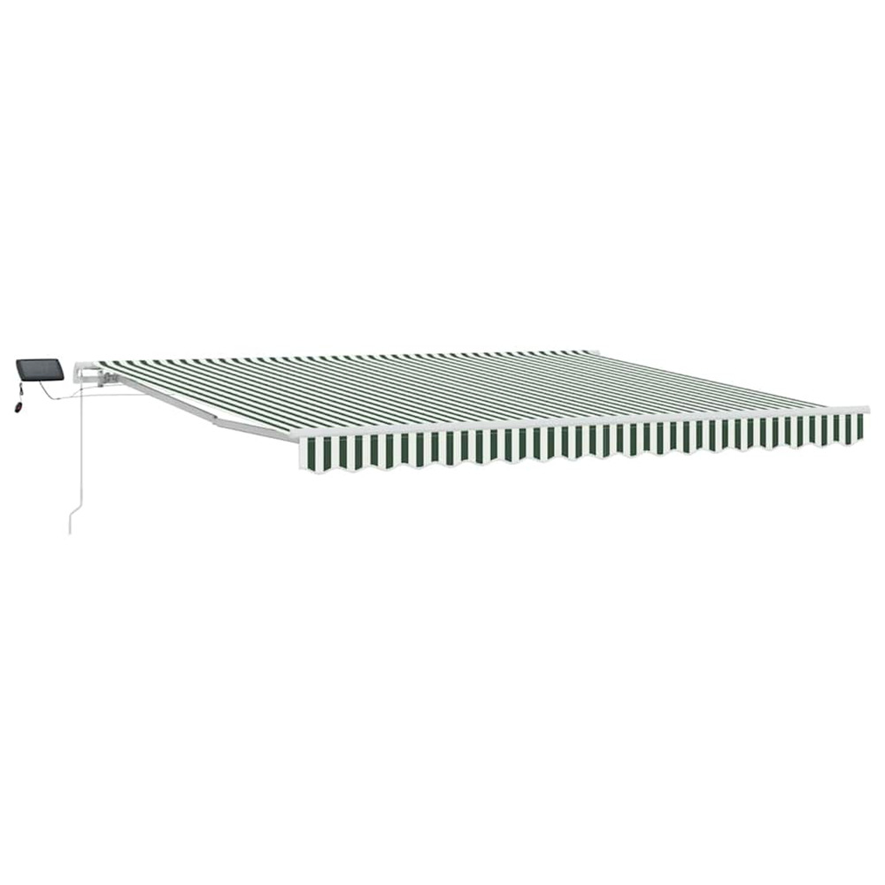 Auvent rétractable vert et blanc 400 × 300 cm tissu et acier