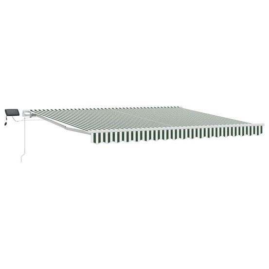Auvent rétractable vert et blanc 400 × 300 cm tissu et acier