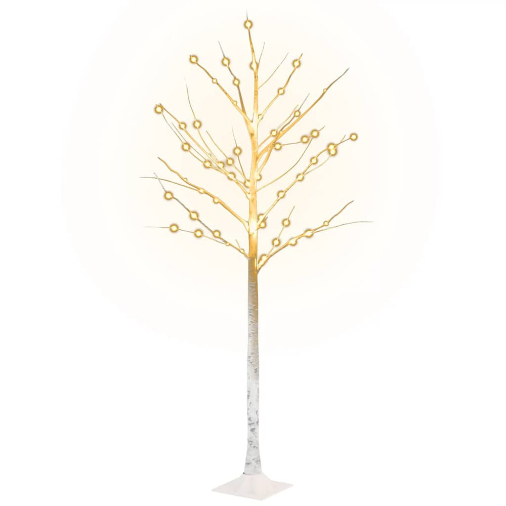 Bouleau blanc à led 72 led blanc chaud 150 cm