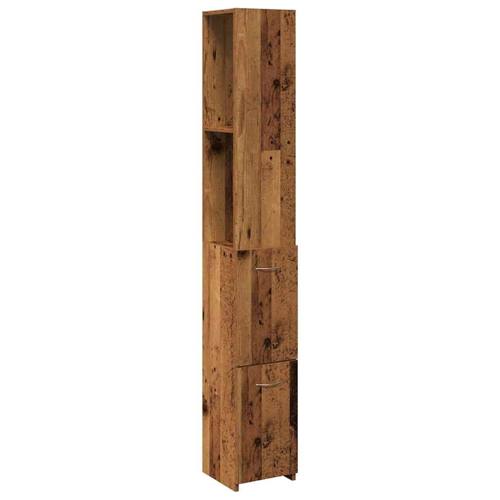 Armoire de salle de bain vieux bois 25x25x170cm bois ingénierie
