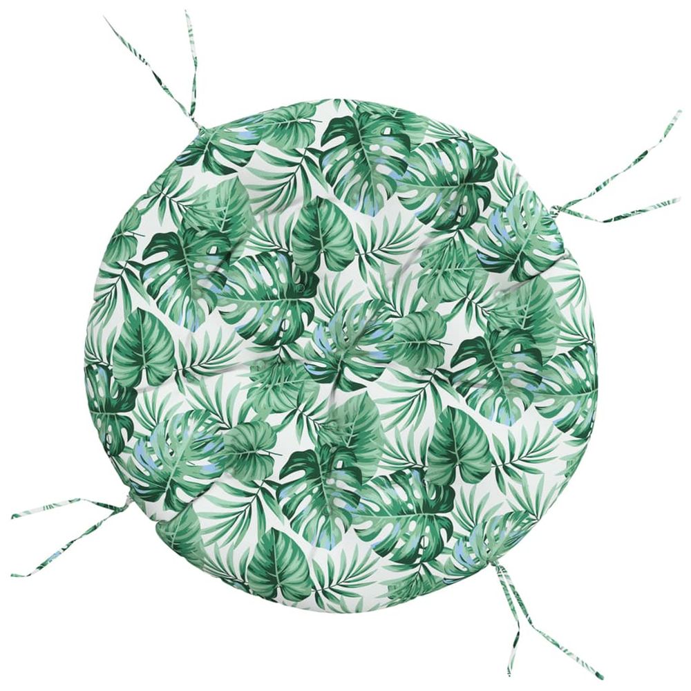 Coussin rond à motif de feuilles ø 100 x11 cm tissu oxford