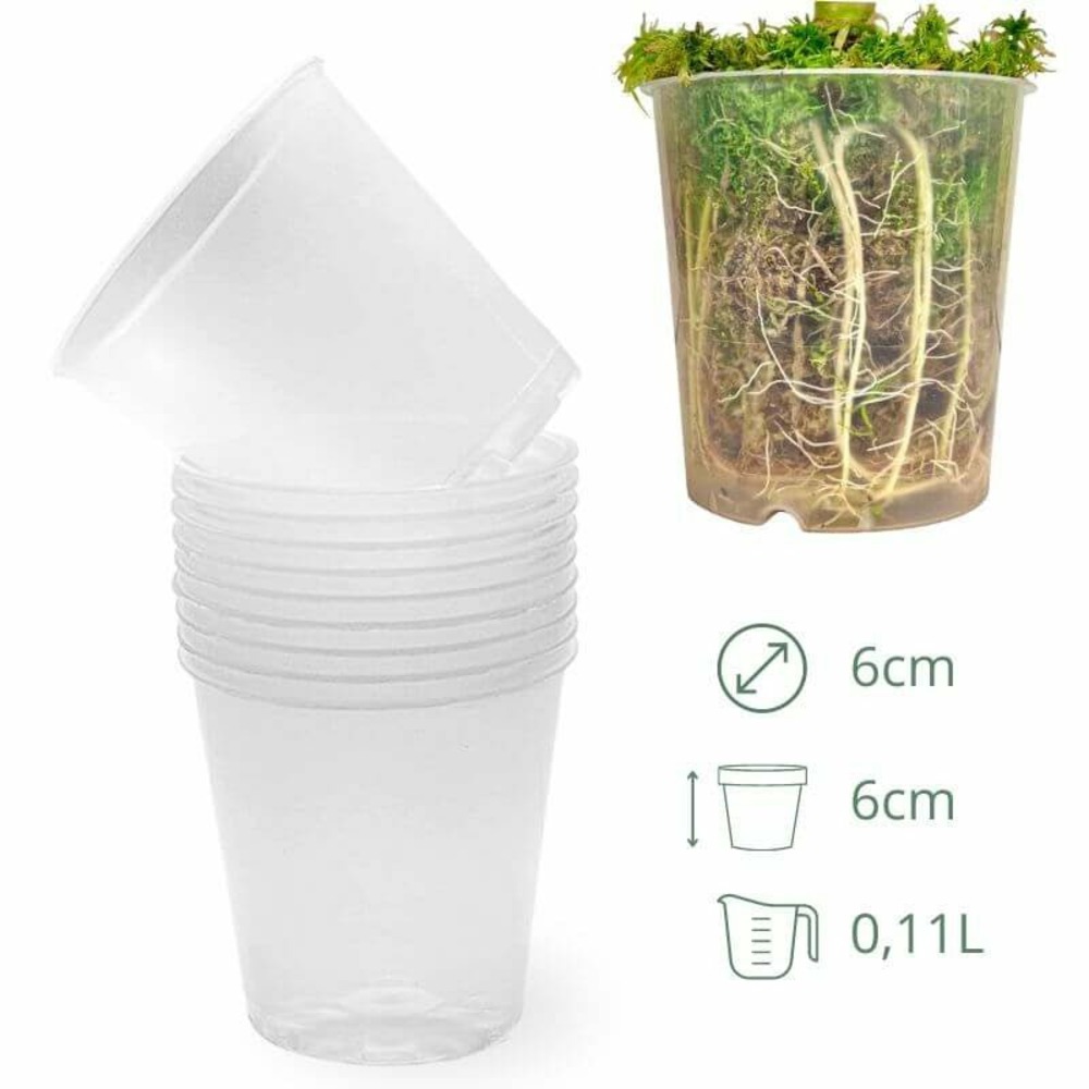 Lot x10 pots transparents - pot de 6cm - pots seuls