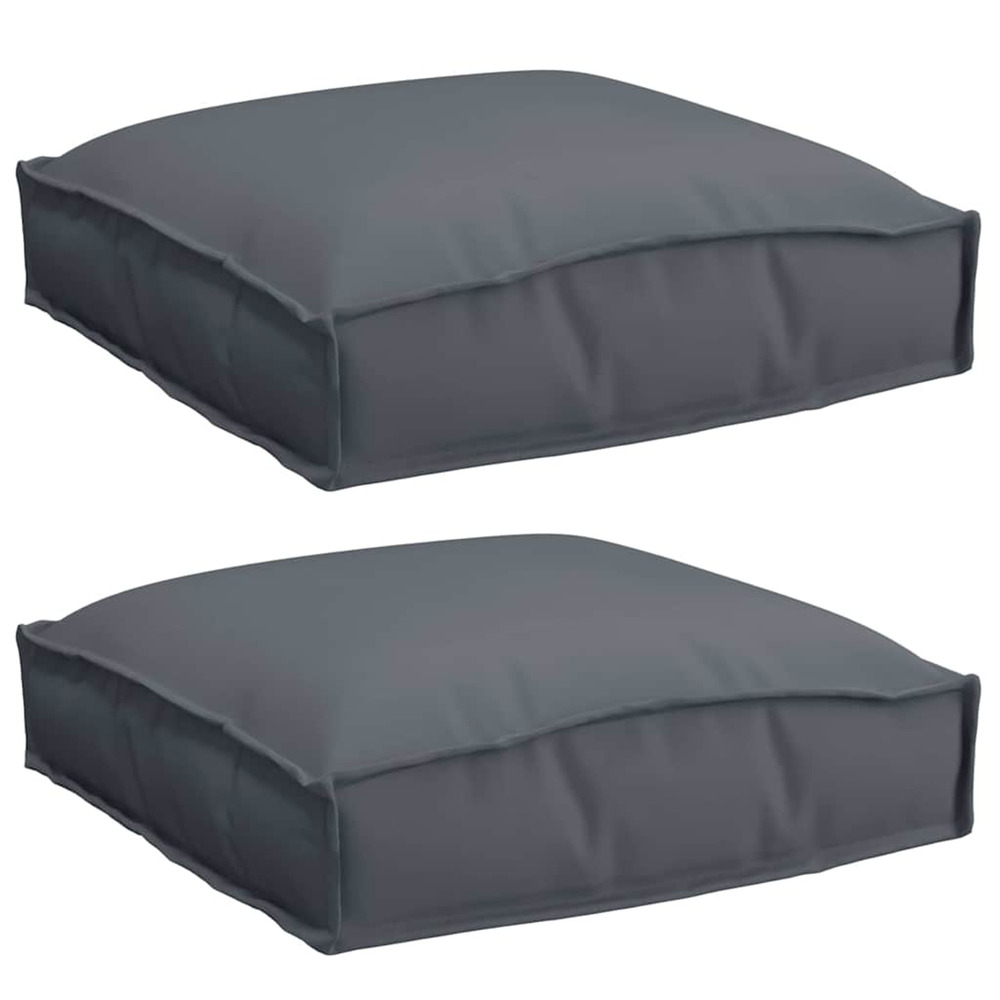 Coussin 2 pcs anthracite 40 x 40 x 8 cm tissu oxford