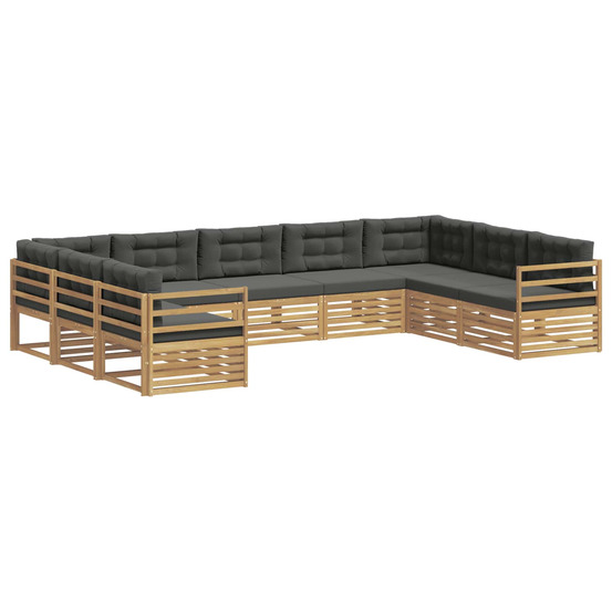 Ensemble de canapés d'extérieur 9 pcs blanc et anthracite