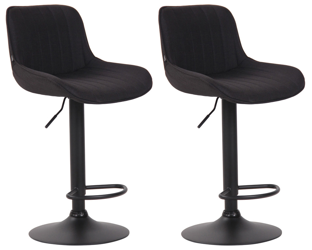 Lot de 2 tabourets de bar lentini tissu noir