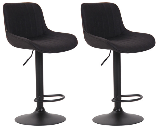 Lot de 2 tabourets de bar lentini tissu noir