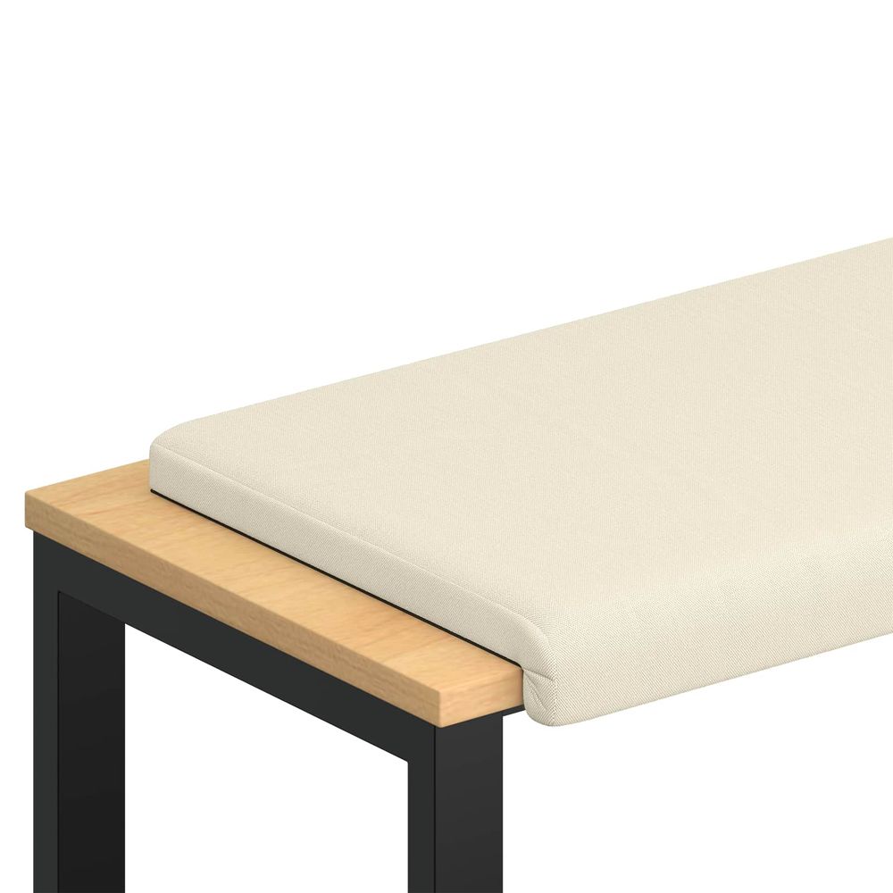Coussin de banc velours texturé crème profondeur 35 cm