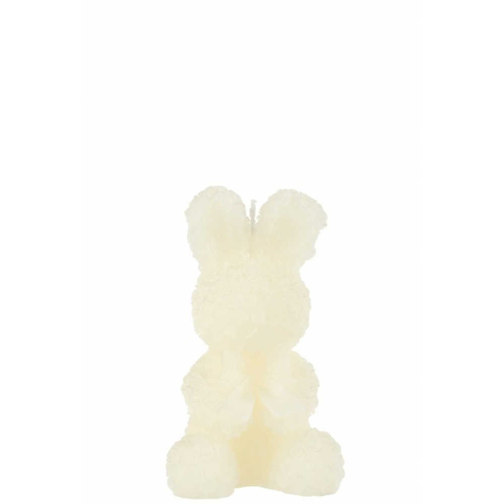 Bougie lapin 15h blanc 10x10x16 cm