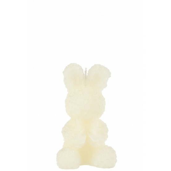 Bougie lapin 15h blanc 10x10x16 cm