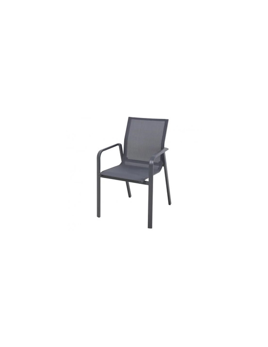 Fauteuil de jardin guethary alu gris anthracite - imagin