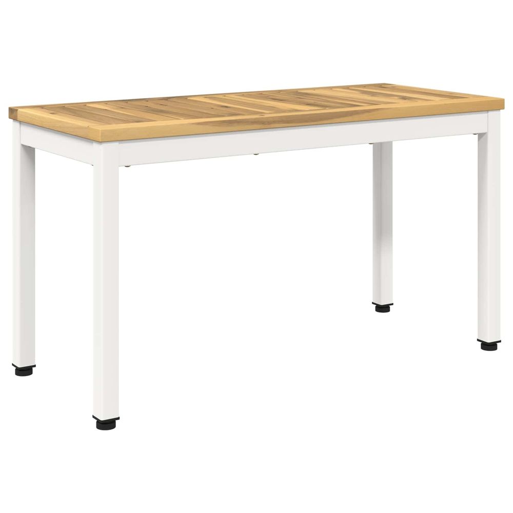 Banc de jardin 80,5 x 35 x 45 cm bois d'acacia massif blanc