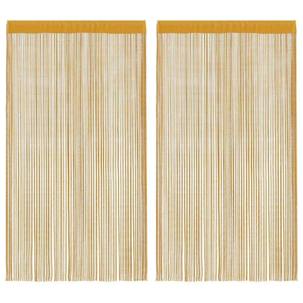 Rideaux à fils 2 pcs or 100x250 cm