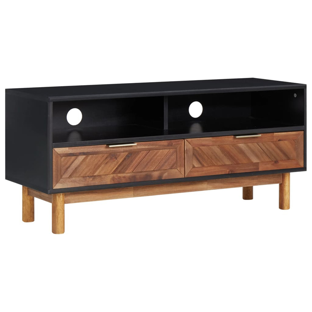 Meuble tv 100x35x45 cm bois d'acacia massif et mdf