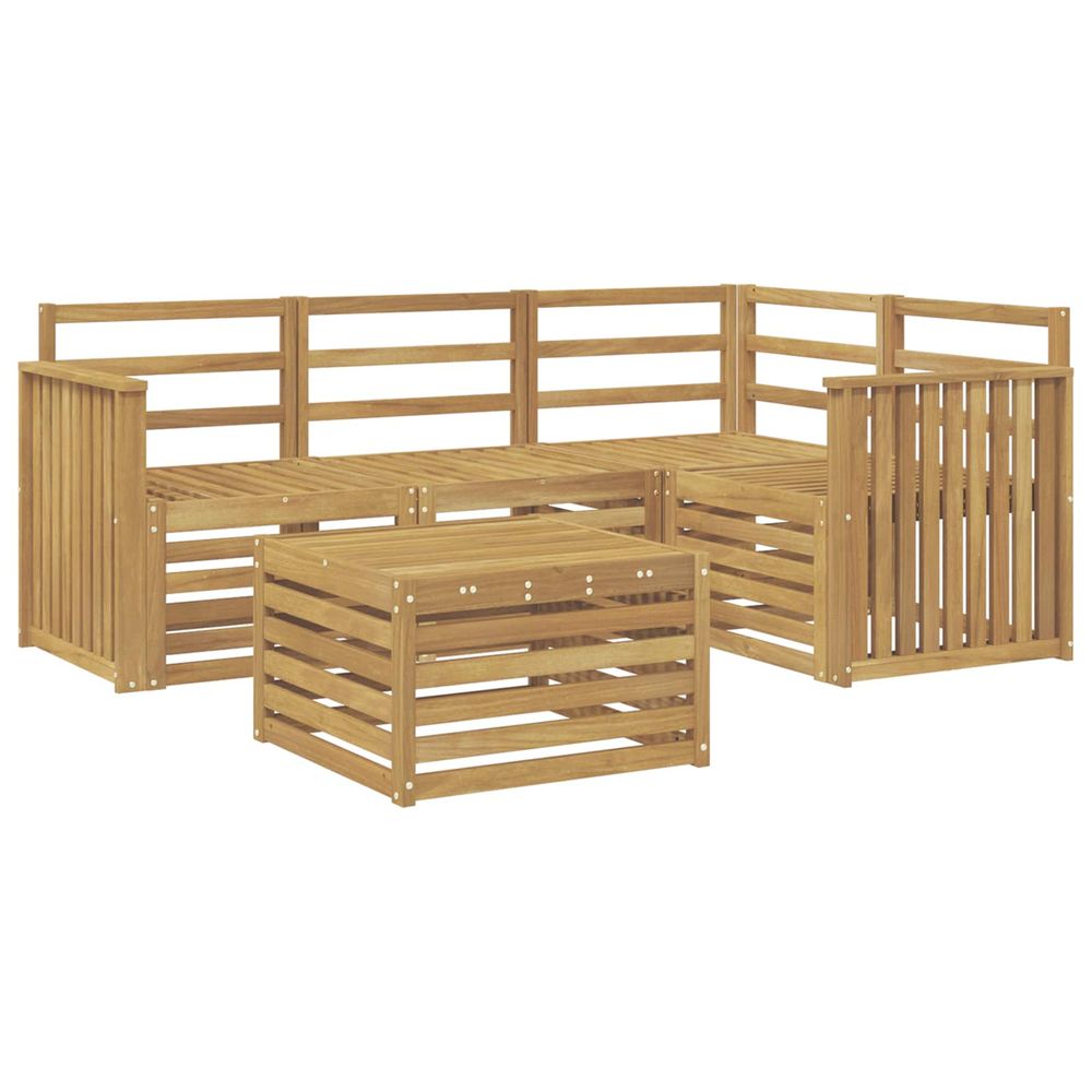 Ensemble de canapés d'extérieur 5 pc blanc bois d'acacia massif