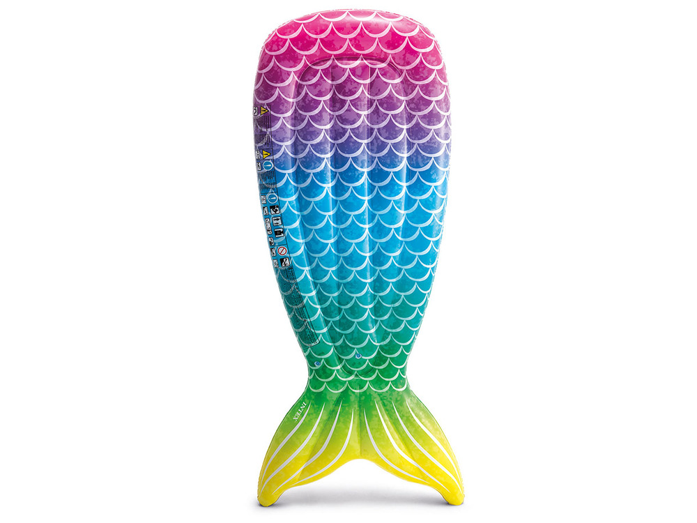 Matelas de piscine sirène arc-en-ciel