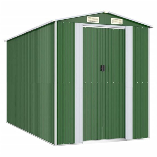 Abri de jardin vert 192x357x223 cm acier galvanisé