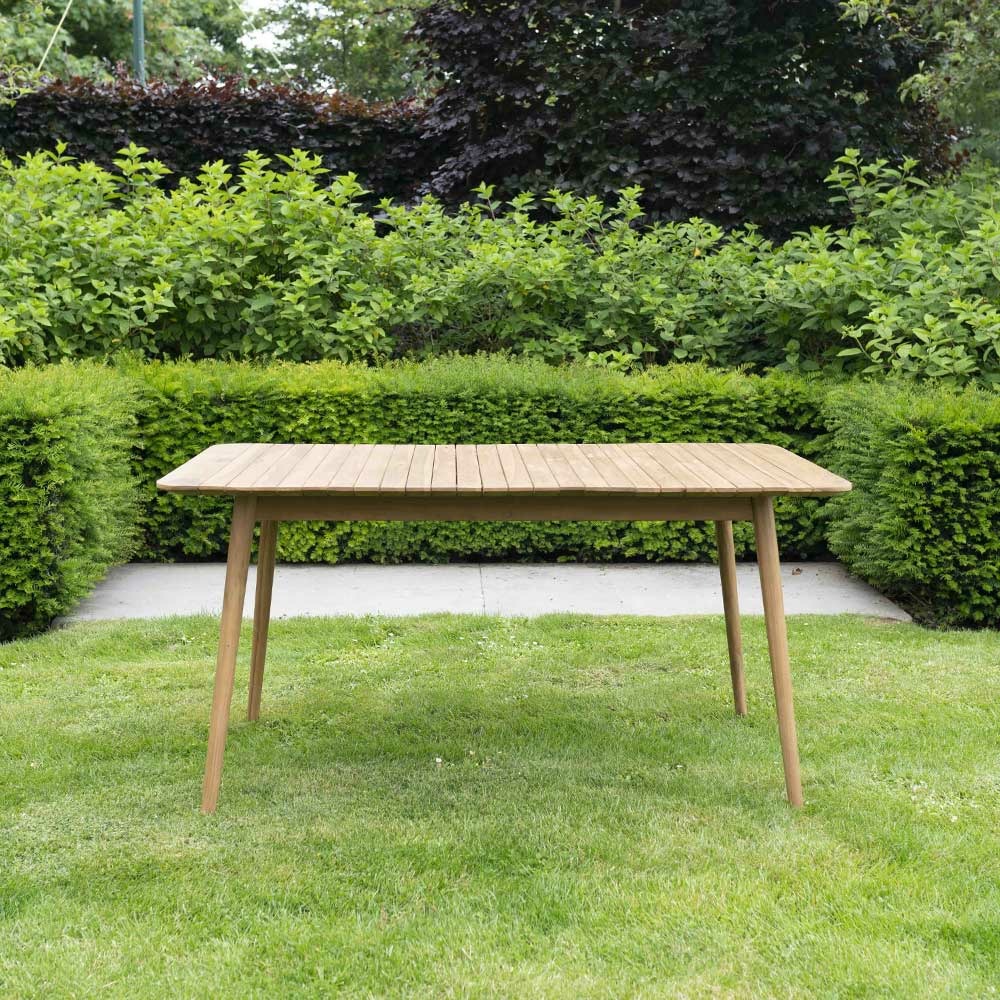 Table de jardin rectangulaire 4/6p en teck massif naples