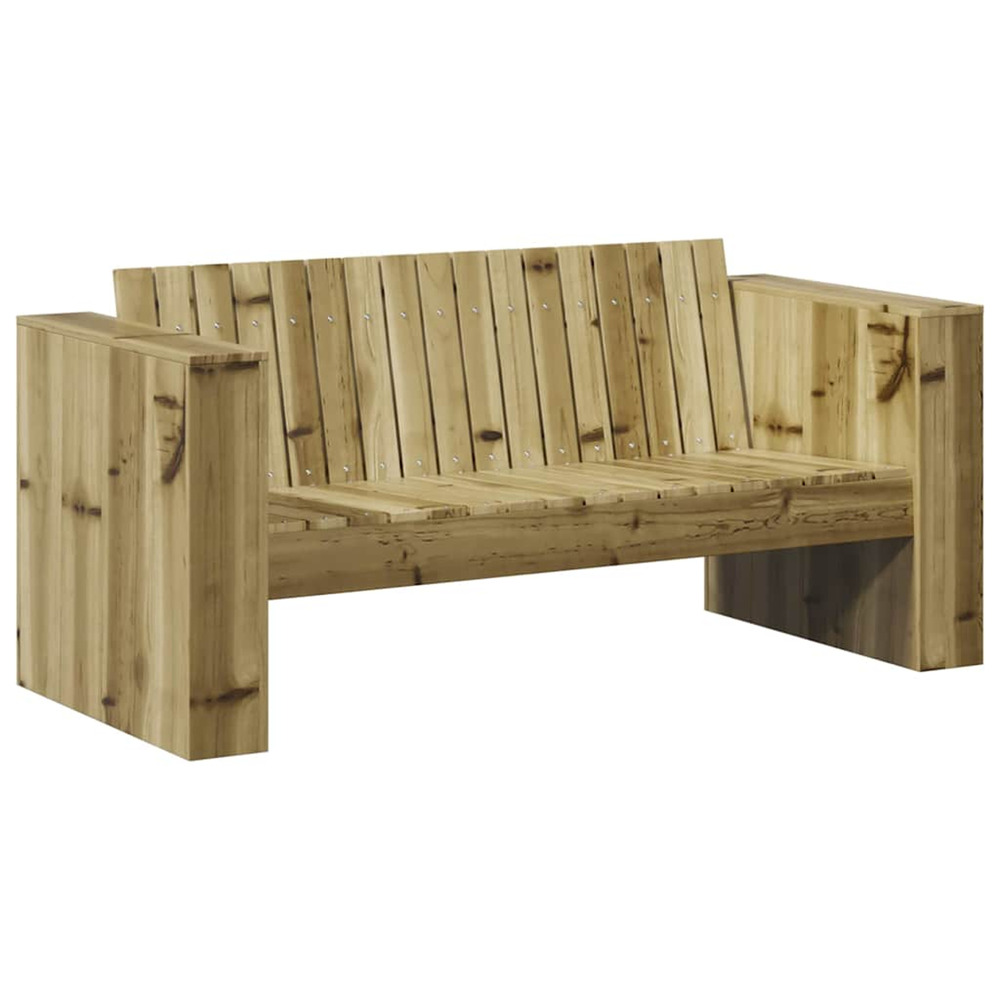 Canapé de jardin vert 134 x 60 x 62 cm bois de pin massif