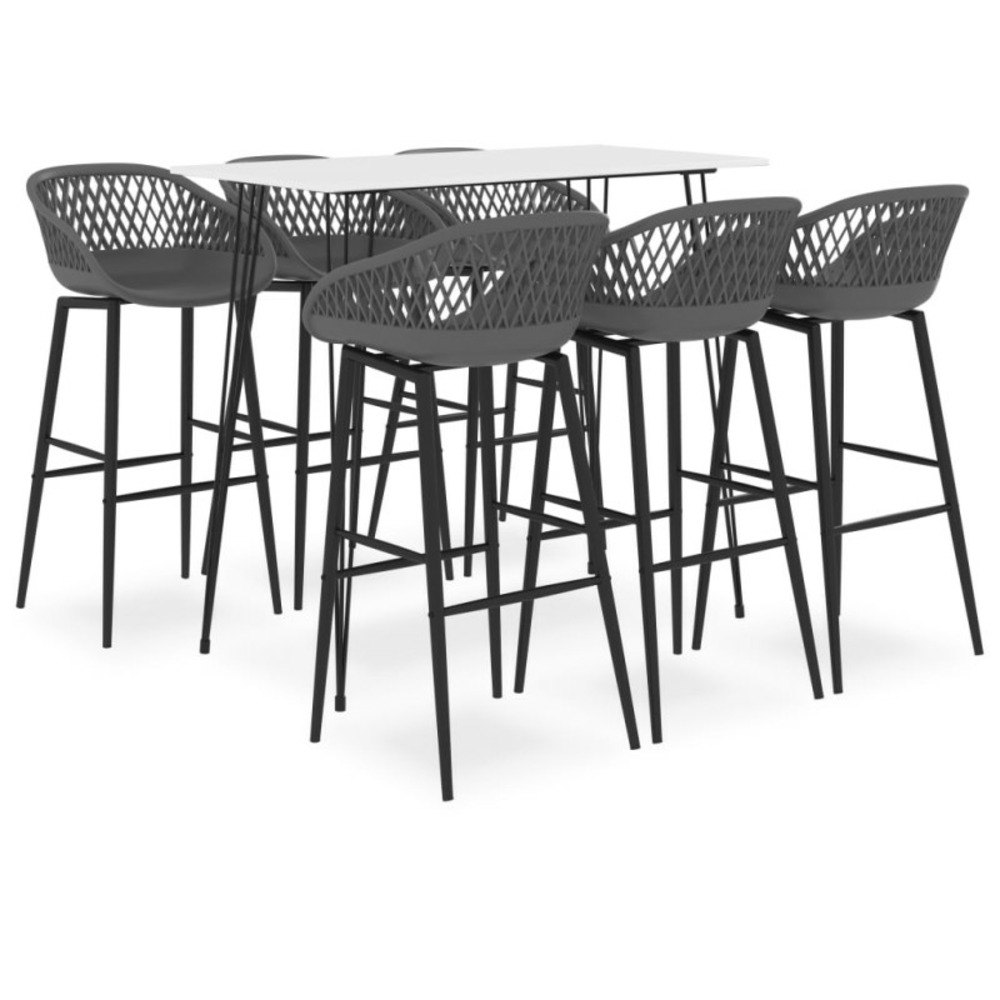 Ensemble de bar 7 pcs blanc et gris