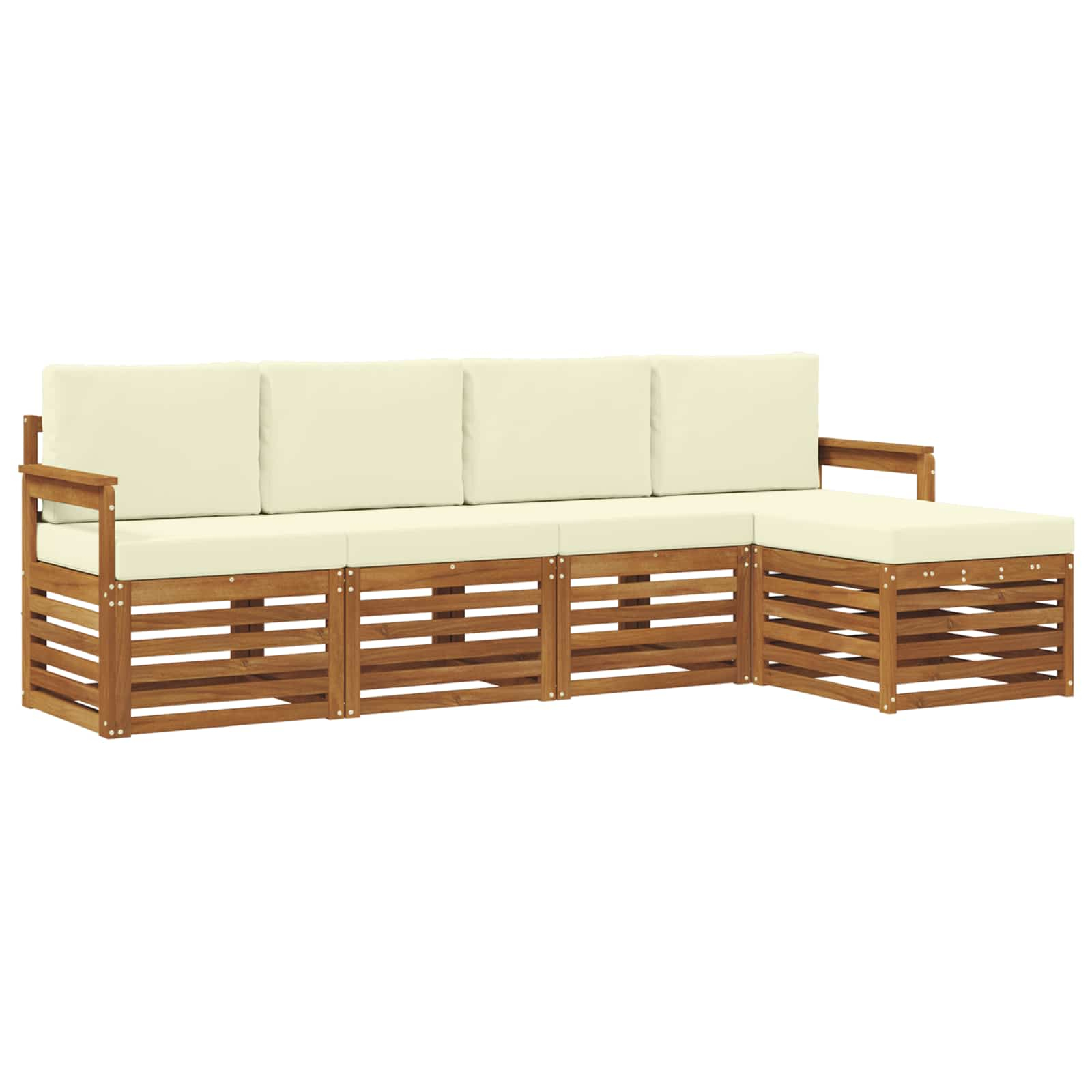 Ensembles de canapés avec coussin 5 pcs naturel et crème