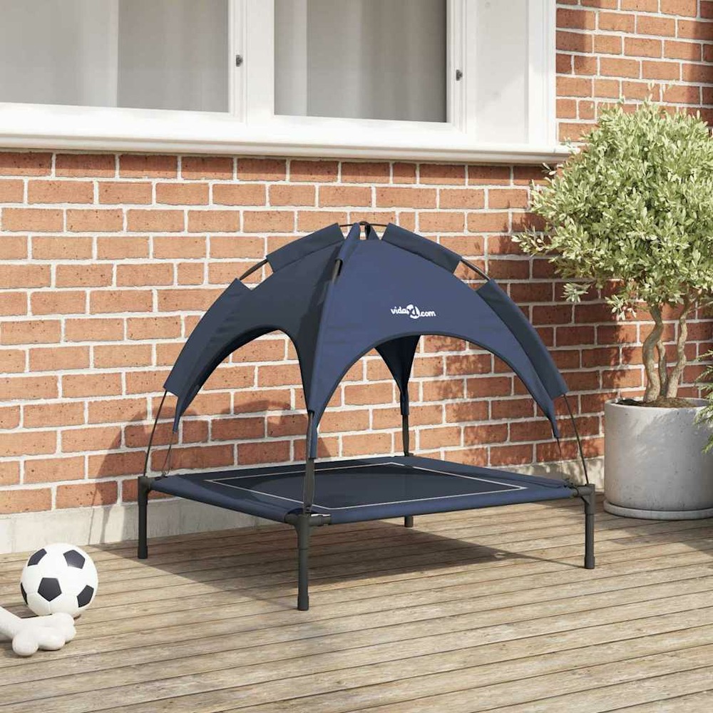 Lit pour chien bleu marine 71 x 64 x 71 cm acier