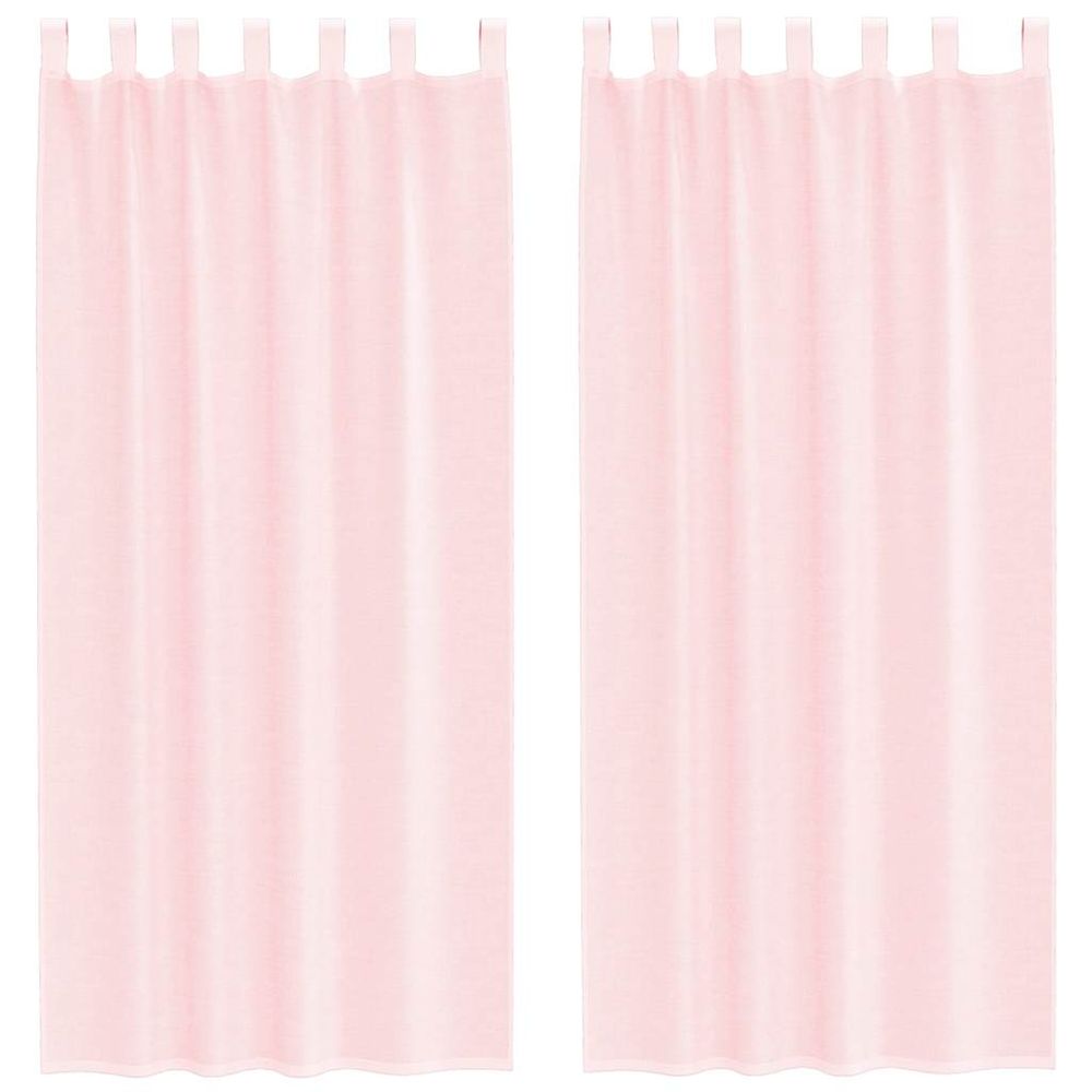 Rideaux en voile avec boucles 2 pcs rose clair 140x245 cm