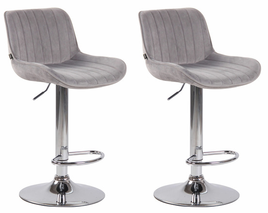 Lot de 2 tabourets de bar lentini velours chrome