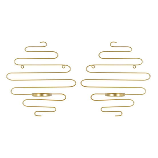 Lot de 2 bougeoirs muraux en métal