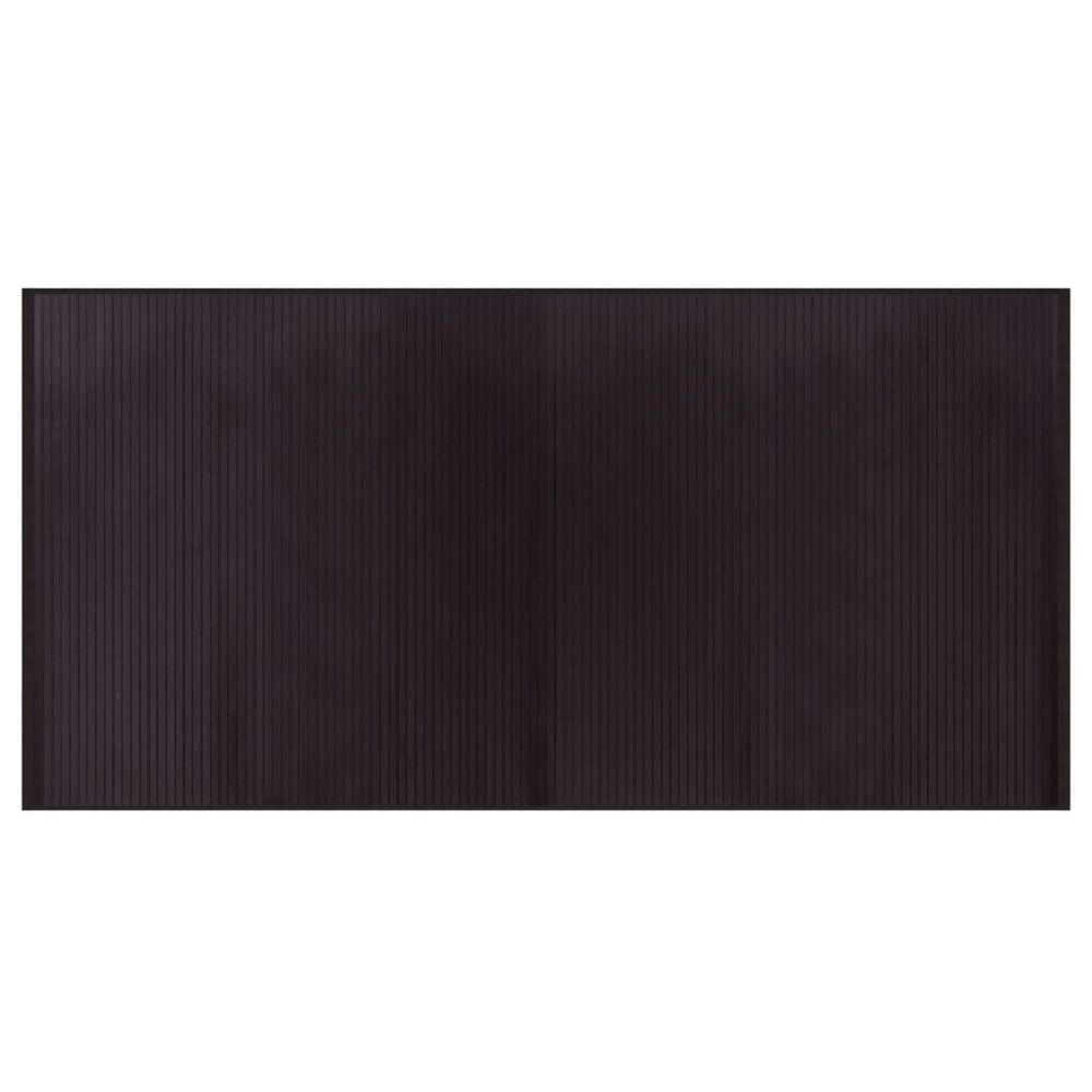 Tapis rectangulaire marron foncé 100x200 cm bambou