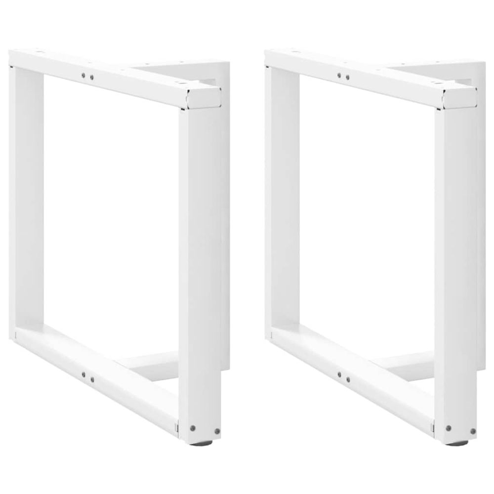 Pieds de table à manger en t, 2 pièces, blanc, 90 x 35 x (72-73) cm, acier