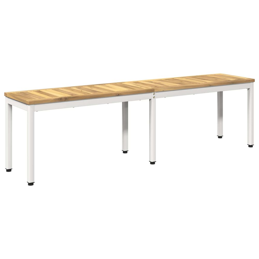 Banc de jardin 161 x 35 x 45 cm bois d'acacia massif blanc