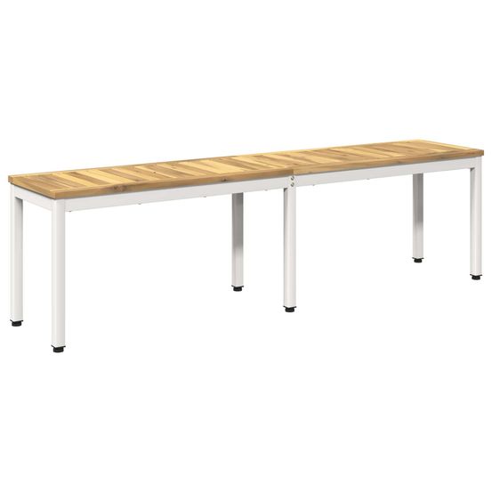 Banc de jardin 161 x 35 x 45 cm bois d'acacia massif blanc