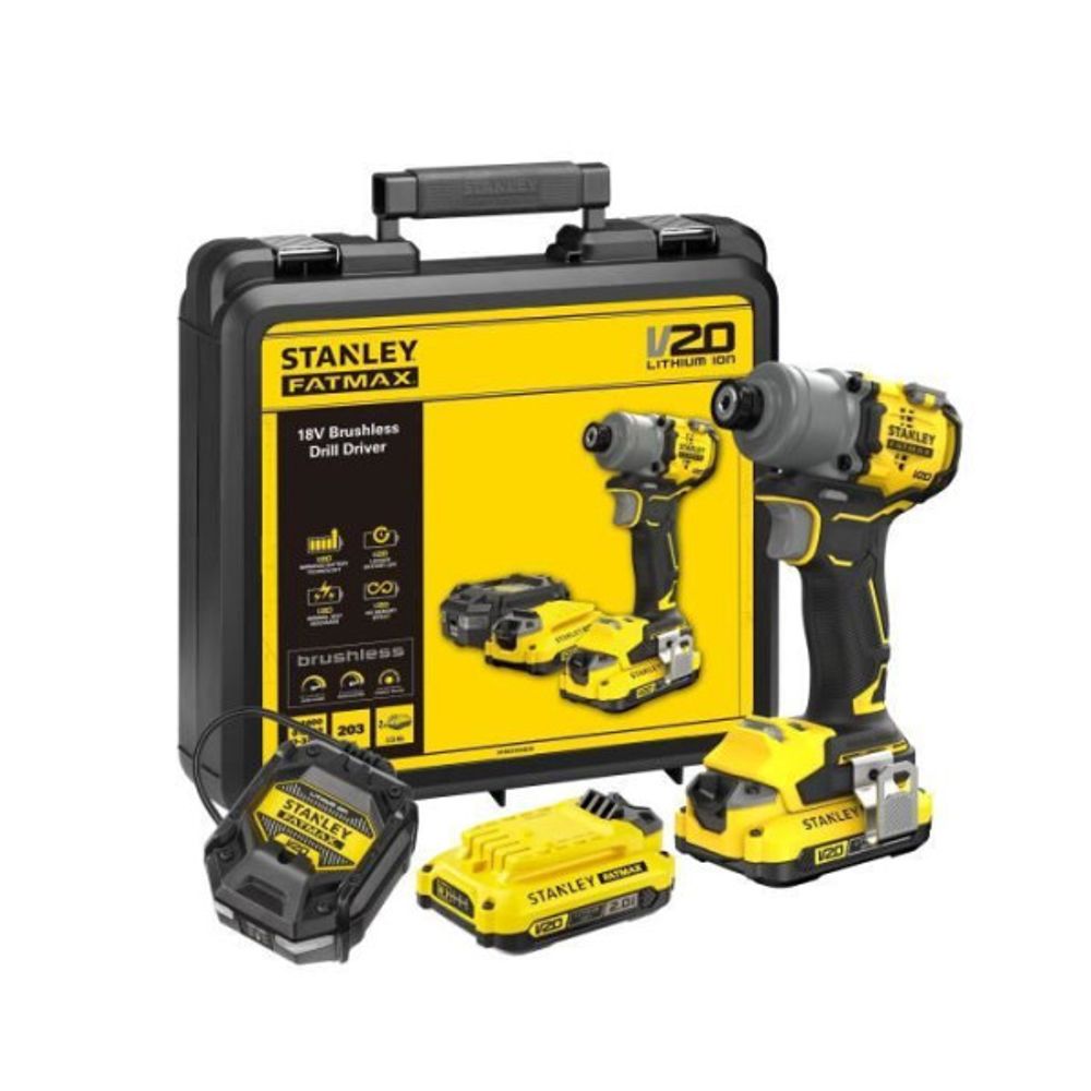 Visseuse a impacts - stanley - sfmcf830d2k-qw - 203 nm - 18v - 2 batteries 2 ah