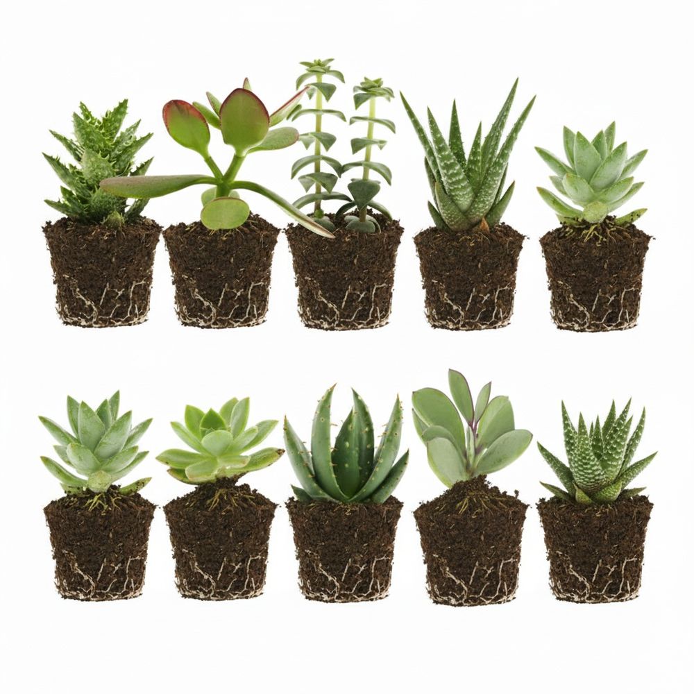 Mini plantes grasses 10 pièces - 5,5 cm - mix