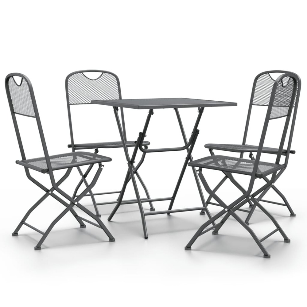 Ensemble à manger de jardin 5 pcs maille métal anthracite