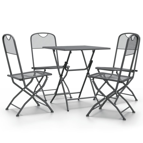 Ensemble à manger de jardin 5 pcs maille métal anthracite