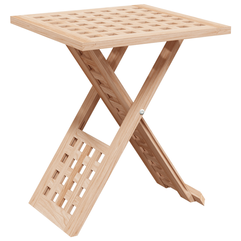 Table basse pliable 33x33x40,5 cm en bois massif noyer